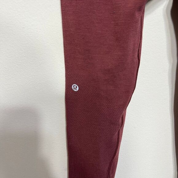 Lululemon Keep The Heat Leggings Base Layer Wool Blend Medium Mulled Wine - Picture 7 of 12